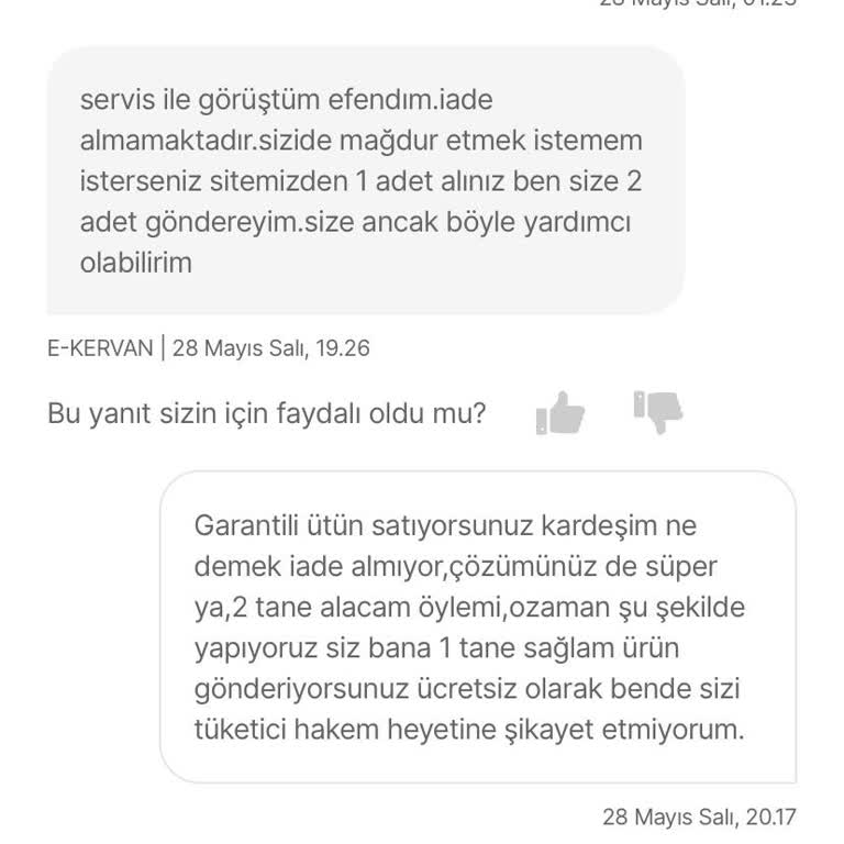 Hepsiburada E-Kervan Ürün Pişmanlığı
