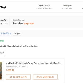 Trendyol'dan Aldığım Elbise Yanlış Geldi, Firma Değişimi Reddetti.