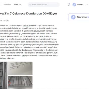 Bosch Termoteknoloji İç Kısmı Kırılan Bosch Gsv 33VW31N Beyaz 7 Çekmece Dondurucu