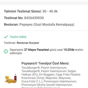 Trendyol Yemek Eksik Ürün İade Reddi