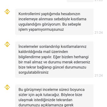 Binance TR Hesabım Devre Dışı Kaldırılmasını Talep Ediyorum
