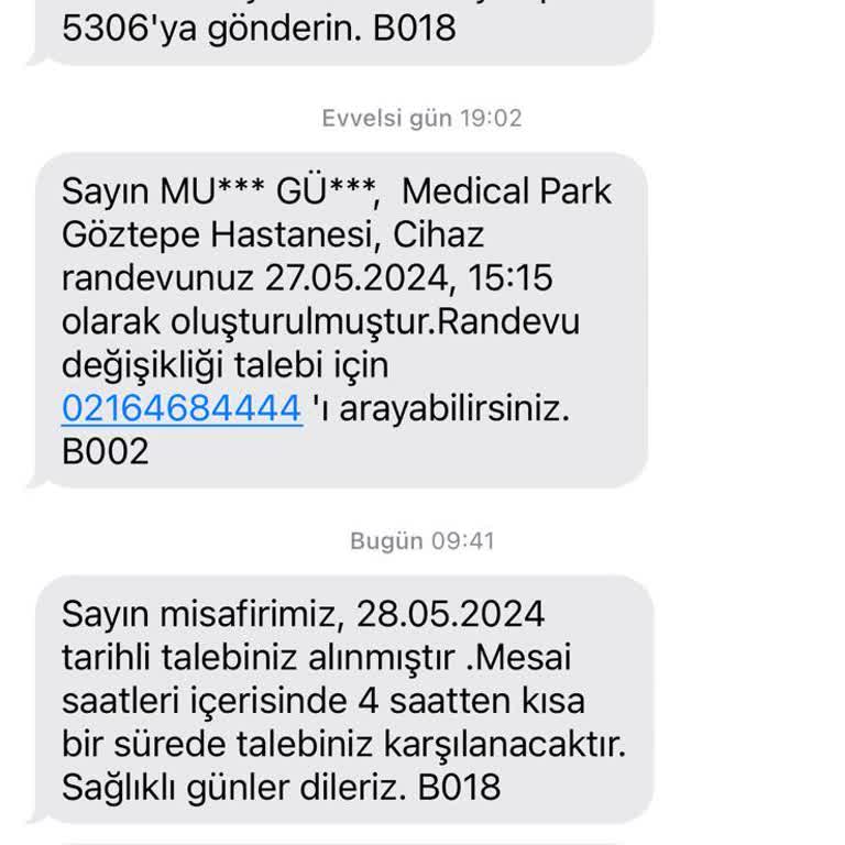 Medical Park Hastanesi Hastane Hizmetlerinde Ciddi Mağduriyet Ve İletişim Sorunları