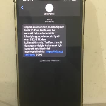 Vodafone Red 15 Tarife Ücreti