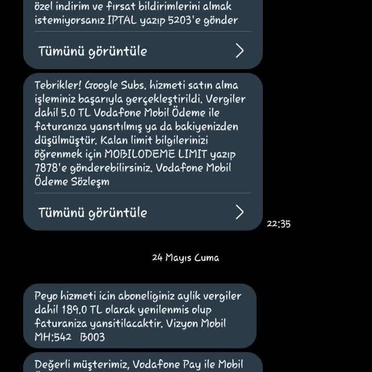 Vodafone Benden İzinsiz Sürekli Para Kesiliyor