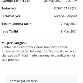 Pegasus Araç Kiralama Paramı İade Etmiyor