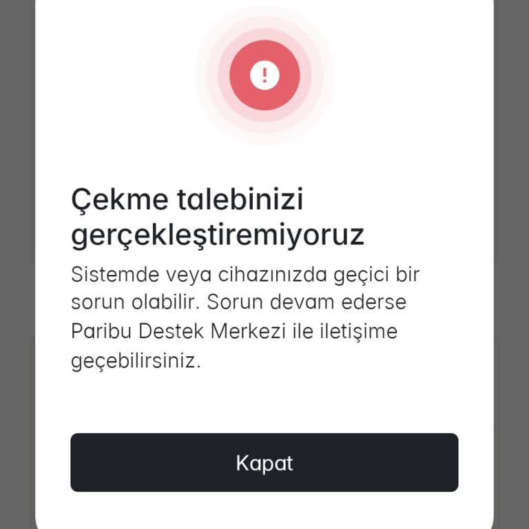 Paribu Çekim Hatası Alıyorum