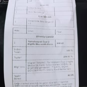 Yemeksepeti Popeyes Eksik Ürün Ve Yanlış Ürün