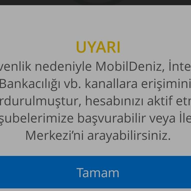 Denizbank Güvenlik Nedeniyle Erişim Engeli