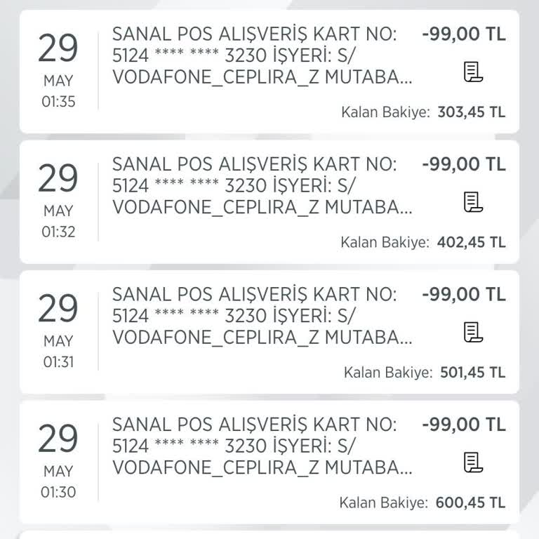 Vodafone Kartımdan Hata Var Diyerek Defalarca Para Çekilmiş