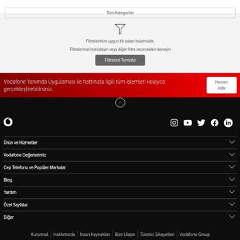 Vodafone Ek Paketler Görünmüyor