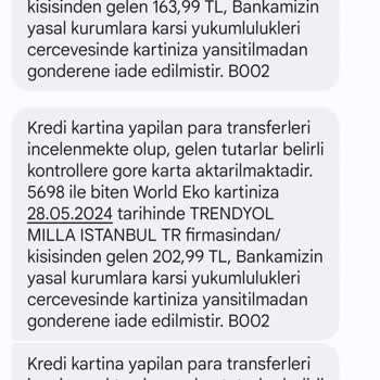 Yapı Kredi Bankası İade Paramı İade Eden Firmaya Gönderiyor
