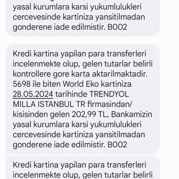 Yapı Kredi Bankası İade Paramı İade Eden Firmaya Gönderiyor