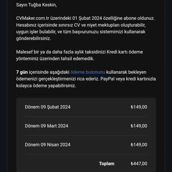CV Marker Üyelik Olundu Şikayeti