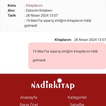 Eskicim Kitabevi Kitaplarım Elime Ulaşmadı