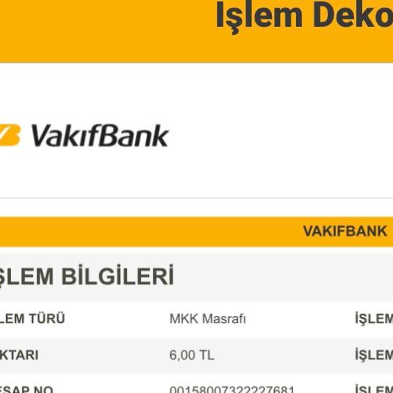 VakıfBank MKK Masrafı Alınması