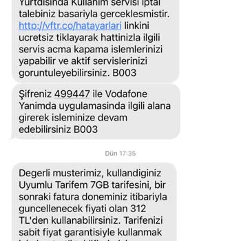 Vodafone Fahiş Fiyat Uygulaması