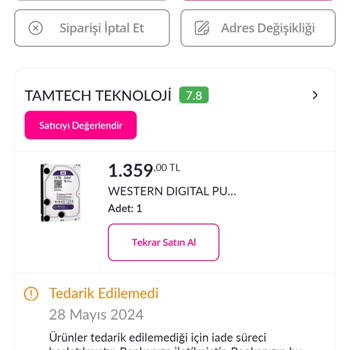 Pazarama Tamtech Teknoloji Adlı Satıcı Tarafından Mağdur Edildim!