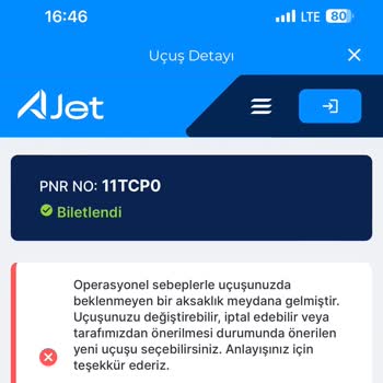 AJet (Anadolu Jet) Uçuş İptali Ve İade Sorunu: Müşteri Hizmetlerinden Yanıt Alamıyorum