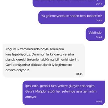 Getir Büyük 5 Saat Siparişi Bekletip Siparişi Teslim Etmedi