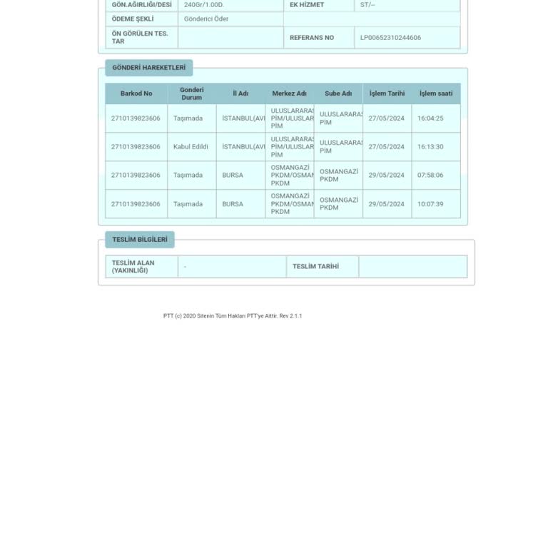 PTT Kargo Kargo Sürecinde Yaşanan Hatalar Zinciri
