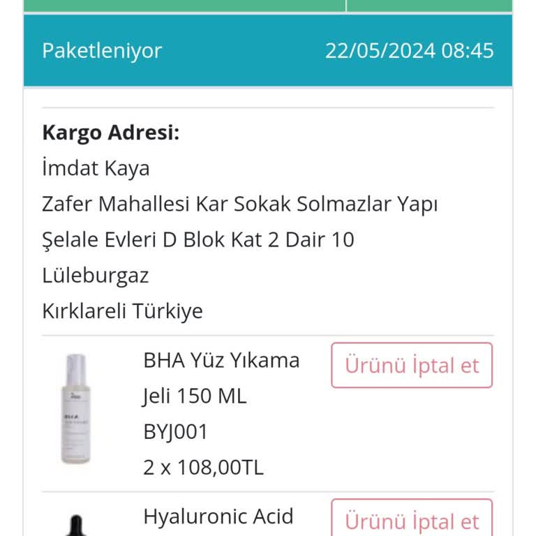 Doa Kozmetikten Aldığım Ürünler Gönderilmedi