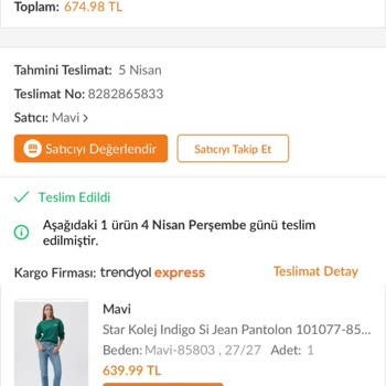 Mavi Trendyol Un Gönderdiği Yanlış Ürün