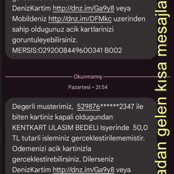 Kentkart Olmayan Kartımdan Ulaşım Bedeli Almaya Devam Diyor.