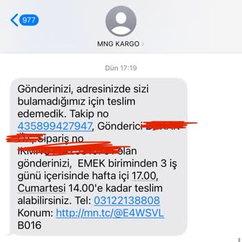 MNG Kargo Evde Olduğum Halde Teslim Edilmeyen Kargo Ve Yetersiz Müşteri Hizmeti