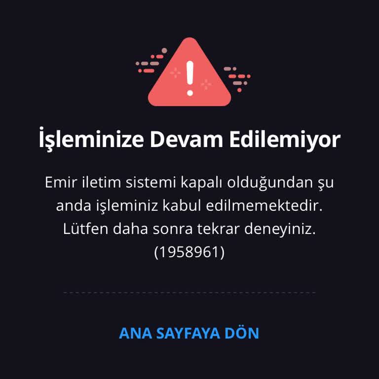 İş Bankası Yatırım Hesabı Emir Girememe