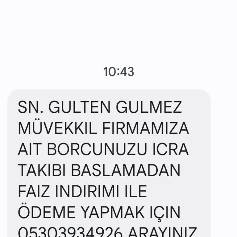 AV.H.YLDRIM (SMS) Hukuk Bürosundan Gelen Şüpheli Mesaj Ve Haksız İcra Takibi