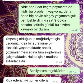 Paym.es Ödeme Hak Ediş Yatırmıyor