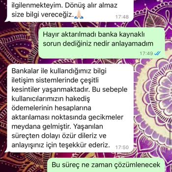 Paym.es Ödeme Hak Ediş Yatırmıyor