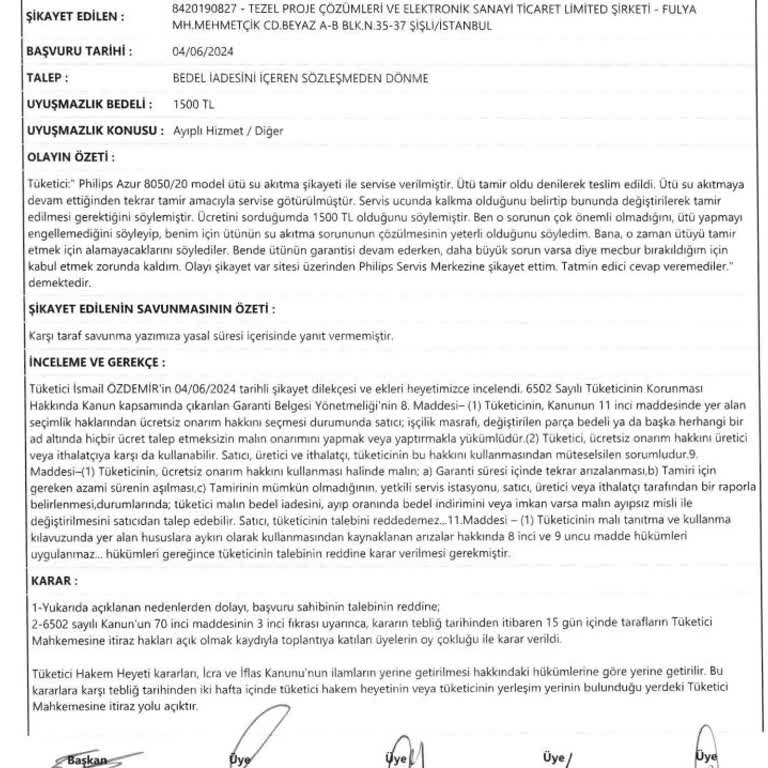 Philips Ev Aletleri DST8050/20 Ütü Yedek Parçalarının Fahiş Fiyatlanması