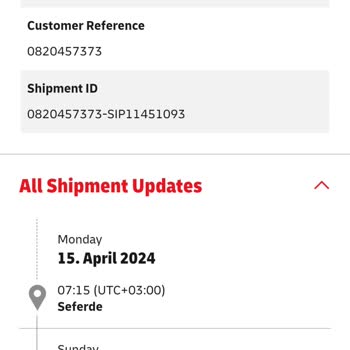 DHL Koçtaş Lieferung seit 19 Tagen nicht erhalten. Keine Kontaktmöglichkeit