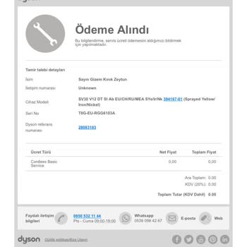 Eos Markt EOS Market Dyson Tarafından Değişim Kabul Edilmiş Ürünü Değiştirmiyor