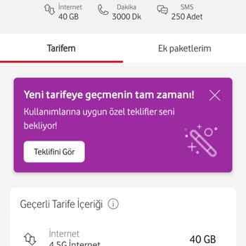 Vodafone Red 40 Tarife Süresi Bitti Fahiş Fiyat Artışı, Zorla Yeni Tarifeye