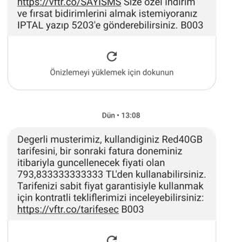 Vodafone Red 40 Tarife Süresi Bitti Fahiş Fiyat Artışı, Zorla Yeni Tarifeye