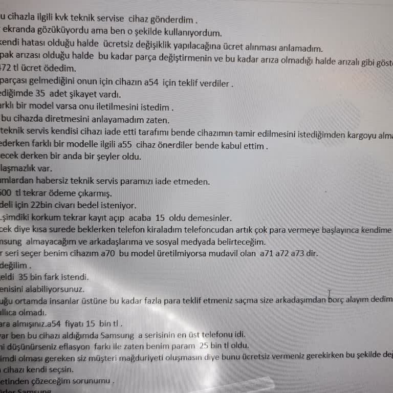 Samsung KVK Samsung Cihaz Çözülemeyen Sorun