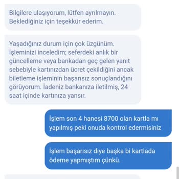 Obilet Bilet İademi Bankaya Yansıtmıyor.