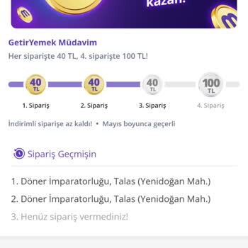 Getir Müdavim Siparişlerimi Görmüyor Kampanya Çalışmıyor