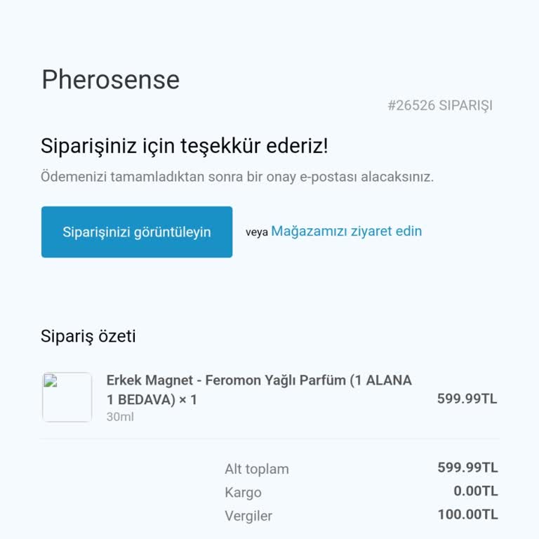Pherosense Siparişimde Yaşadığım Aksaklıklar