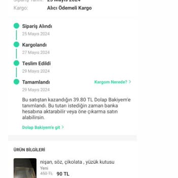 Dolap Uygulaması Kargo Ücreti