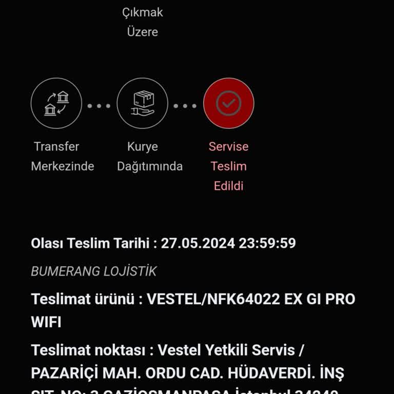 Vestel Buzdolabı Teslimat Hakkında