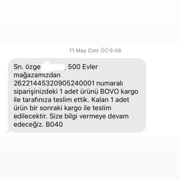 Karaca Züccaciye Teslim Edilemeyen Kaybolan Ürün