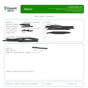 Garanti Bankası Mağduriyeti Hesabımdan İzinsiz Para Çekildi
