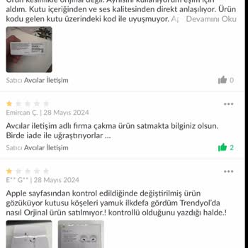 Trendyol'dan Aldığım Airpods Sahte Çıktı.