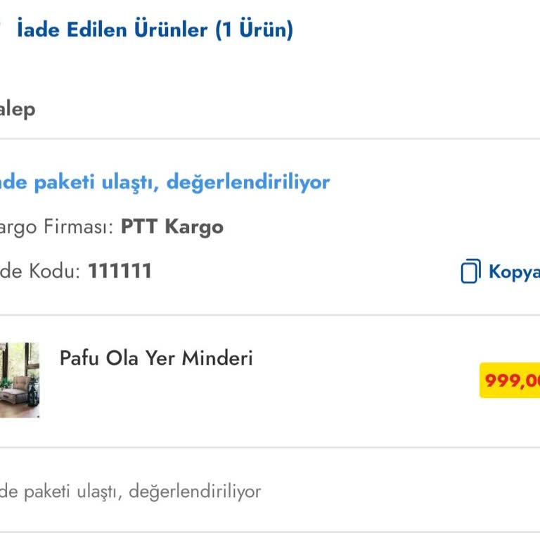 Cepte Şok İade Almıyor