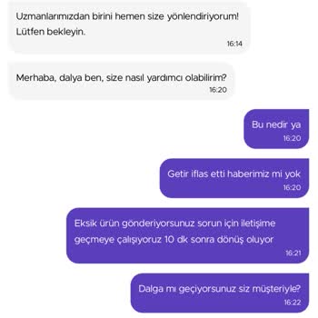 Getir Ürün Eksik Getiriyor, Ücret İadesi Yapmıyor.