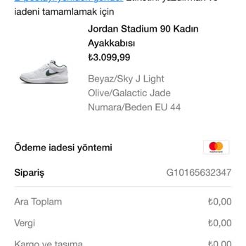 Nike Ücret İade Etmiyor