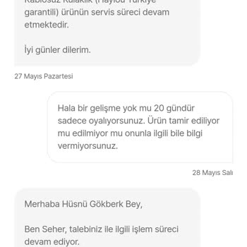 Hepsiburada Onarıma Gönderdiğim Ürün İle İlgili Bilgi Alamıyorum.